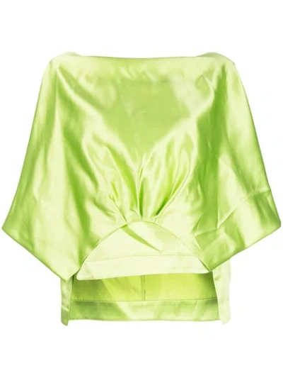 Shop Rosie Assoulin Low Back Blouse In Green