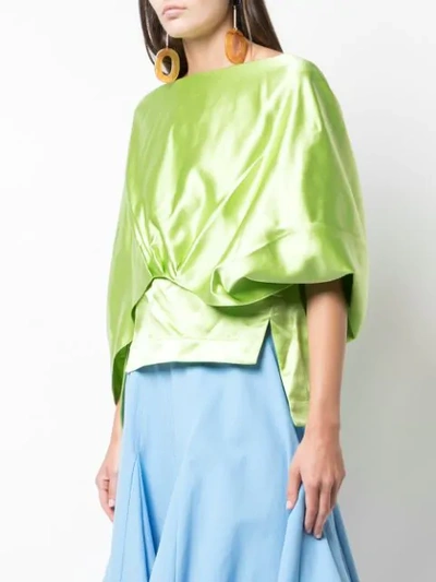 Shop Rosie Assoulin Low Back Blouse In Green