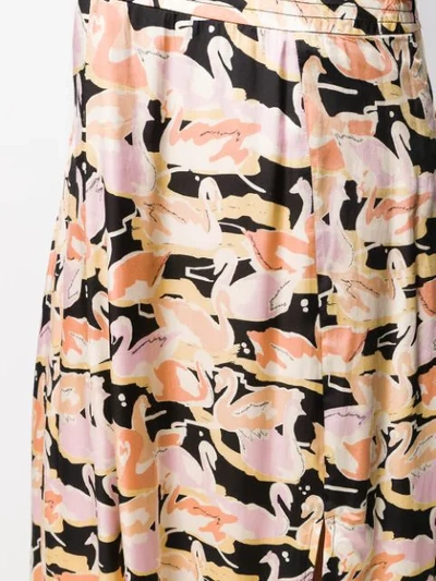 Shop Stine Goya Swan Print Midi Skirt In Neutrals