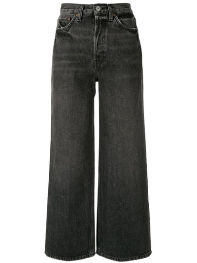 Shop Re/done High-rise Wide-leg Jeans In Grey