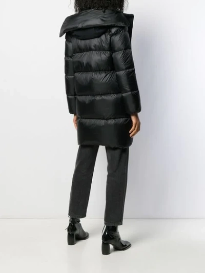 Shop Rrd Feather Down Hooded Coat In Black