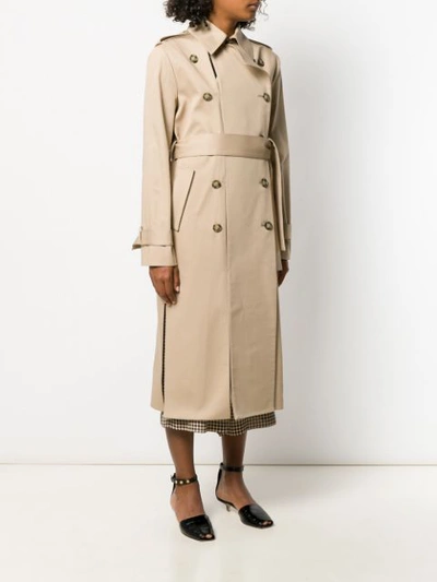 Shop Rokh Double Breasted Trench Coat In 72 Beige