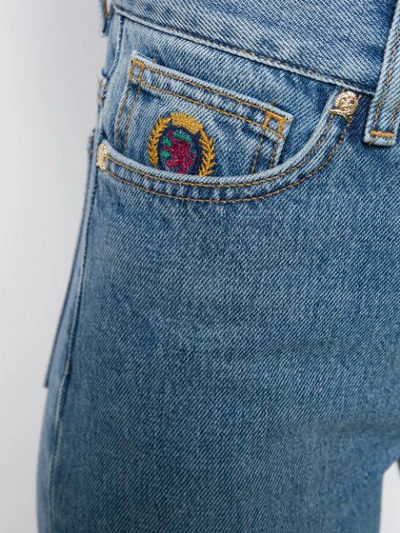 Shop Tommy Hilfiger Embroidered Logo Jeans In Blue