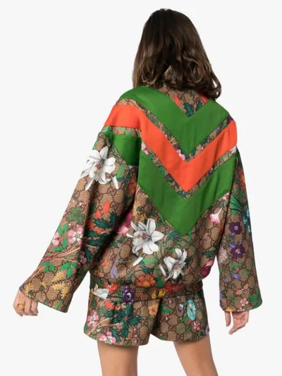 Gucci Flora Gg Supreme Pattern Track Jacket In  Multicoloured:2103