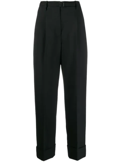 Shop Neil Barrett High-waist Tapered Trousers In Black