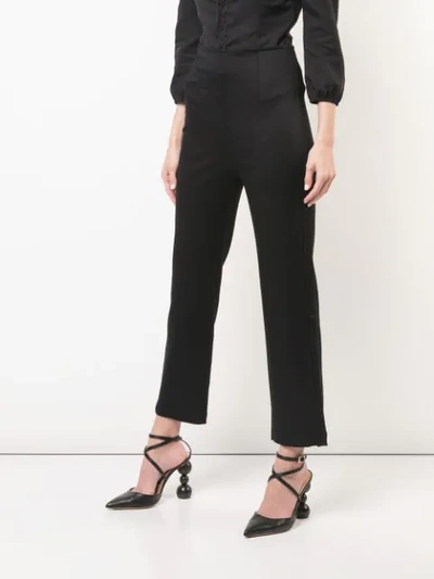Shop Reformation Marlon Cropped Trousers In Black
