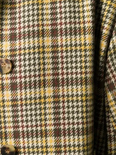 Shop Alberto Biani Plaid Single-breasted Coat In Brown