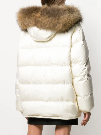 Shop As65 Hooded Puffer Coat - White
