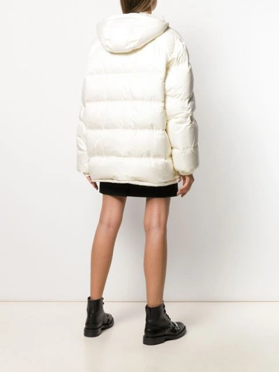 Shop As65 Hooded Puffer Coat - White