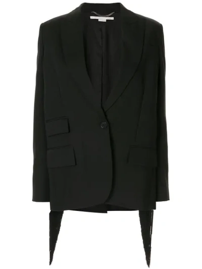 Shop Stella Mccartney Fringe Back Blazer In Black