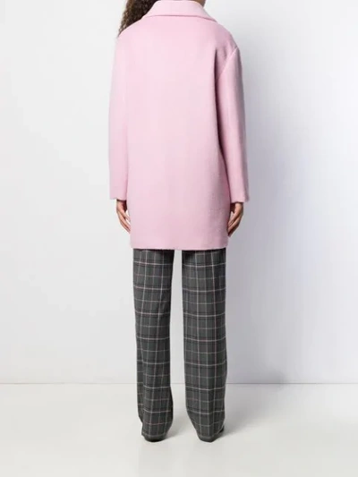 Shop Be Blumarine Double-breasted Coat In Pink