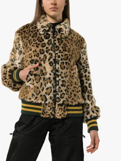 Shop R13 X Alison Mosshart Leopard Print Bomber Jacket In Brown