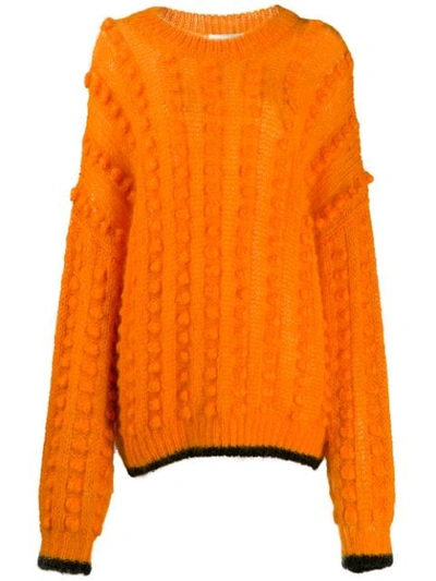 Shop Marco De Vincenzo Bubble Knit Jumper In Orange