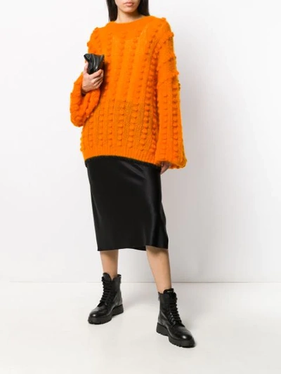 Shop Marco De Vincenzo Bubble Knit Jumper In Orange