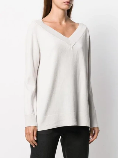 Shop Antonelli Relaxed-fit V-neck Pullover In Neutrals