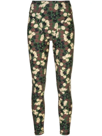 Shop Adam Selman Sport Camouflage-print Leggings In Green