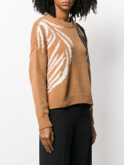 Shop Alysi Embroidered Detail Jumper In Brown