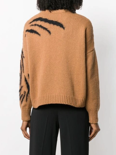 Shop Alysi Embroidered Detail Jumper In Brown