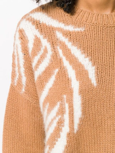 Shop Alysi Embroidered Detail Jumper In Brown