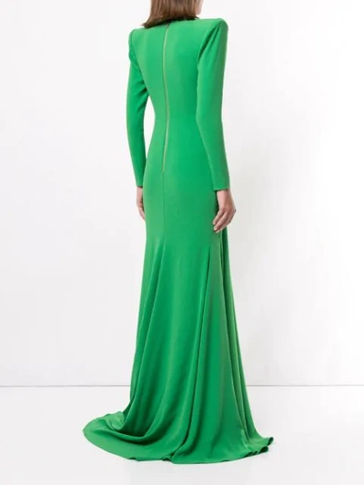 Shop Alex Perry Long Lindy Dress In Green