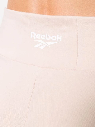 Shop Reebok Vector Logo Print Cycling Shorts In Neutrals