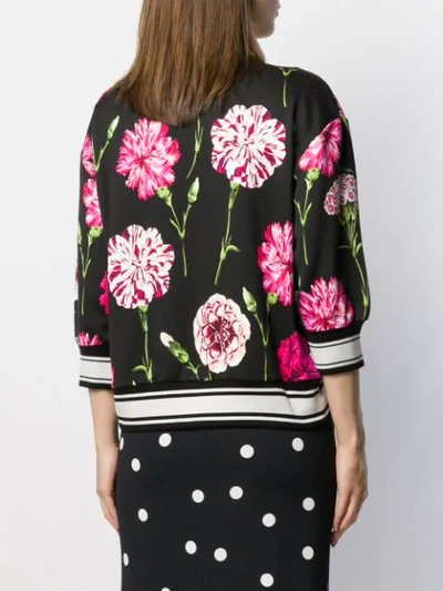 Shop Dolce & Gabbana Carnation Knit Sweater In Black