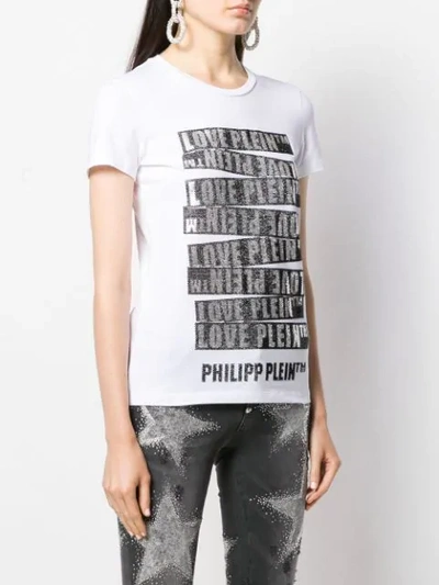 Shop Philipp Plein Ss Love T-shirt In White