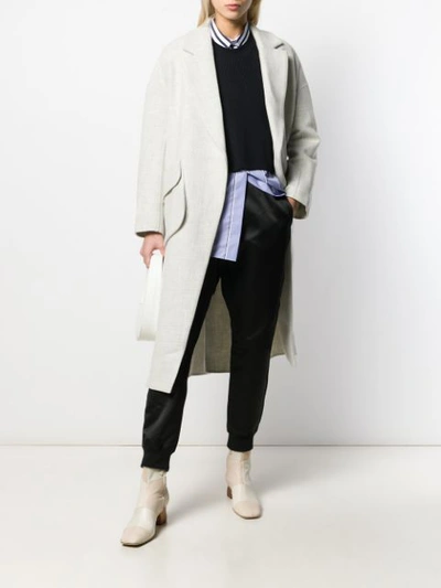 Shop Enföld Oversized Single-breasted Coat In Grey