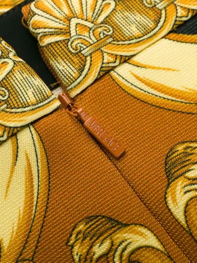 Shop Versace Baroque Print Skirt In Yellow