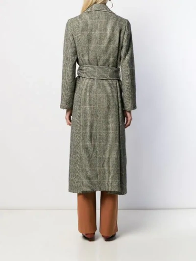 Shop Alberto Biani Double-breasted Houndstooth Coat In Grey