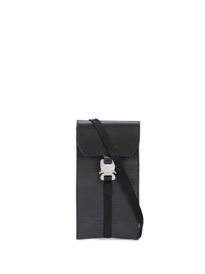 Shop Alyx Buckled Logo Phone Bag In Black