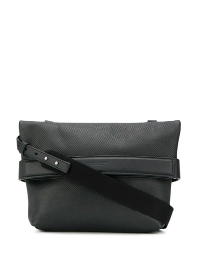 Shop Bottega Veneta Small Textured Messenger Bag In Black