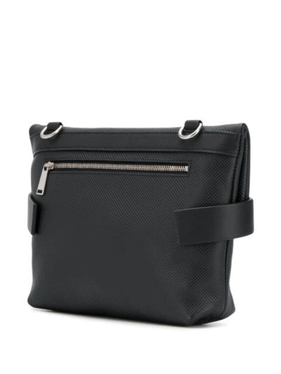 Shop Bottega Veneta Small Textured Messenger Bag In Black