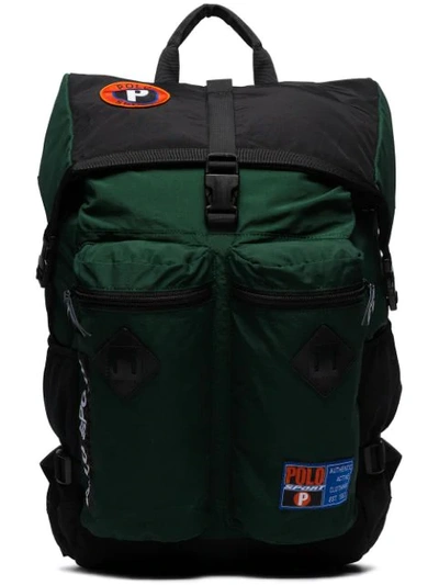Shop Polo Ralph Lauren Sportsman Logo Patch Backpack In Green