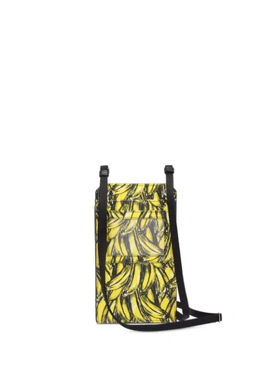 Shop Prada Saffiano Leather Cellphone Case In Yellow