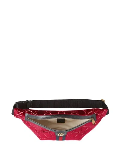 Shop Gucci Gg Velvet Belt Bag In Red