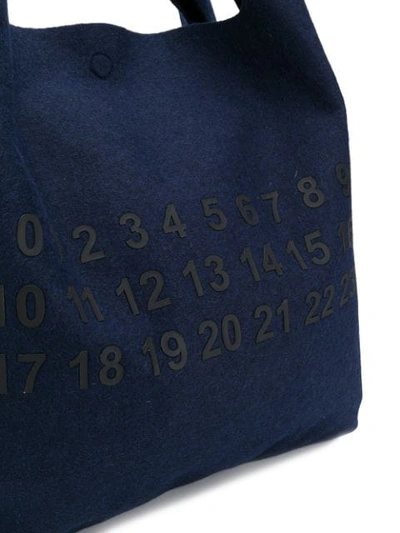 Shop Maison Margiela Logo Numbers Felt Shopper In Blue