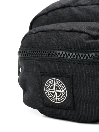 Shop Stone Island Logo Embroidered Belt Bag In Black