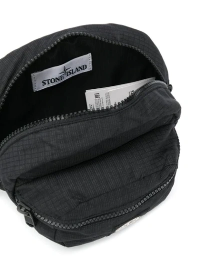 Shop Stone Island Logo Embroidered Belt Bag In Black