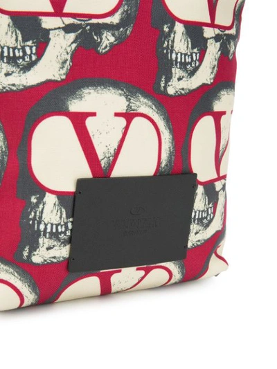 Shop Valentino X Undercover Skull-print Messenger Bag In Red