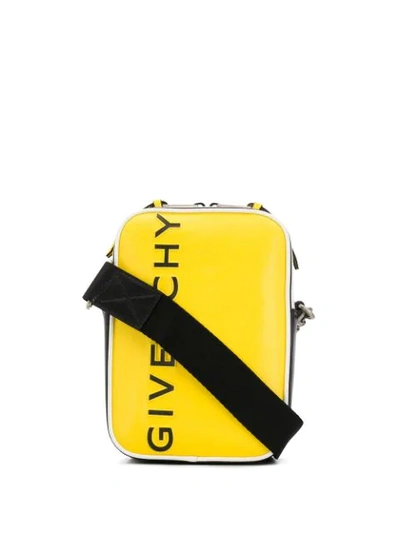 Shop Givenchy Logo Messenger Bag In Yellow