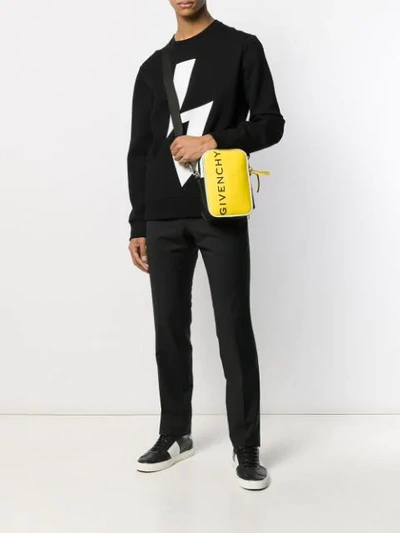 Shop Givenchy Logo Messenger Bag In Yellow