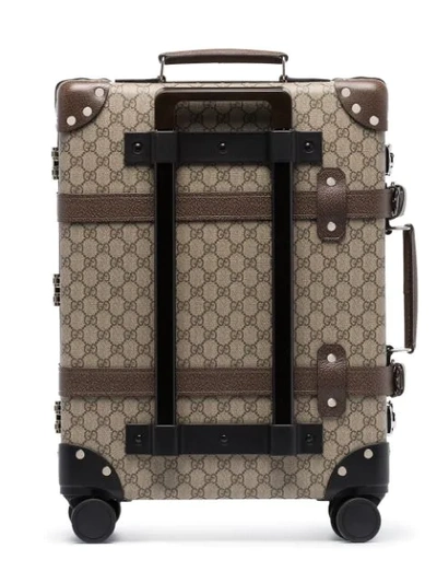Shop Gucci Globetrotter Gg Supreme Pattern Suitcase In Brown