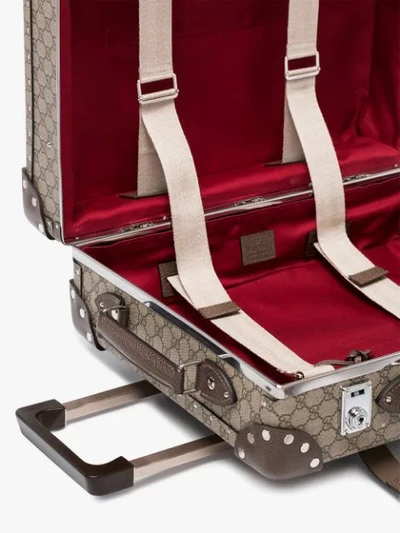 Shop Gucci Globetrotter Gg Supreme Pattern Suitcase In Brown