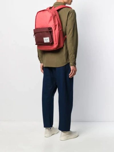 Shop Herschel Supply Co Classic Xl Logo Patch Backpack In 3000 Mineral Red/plum