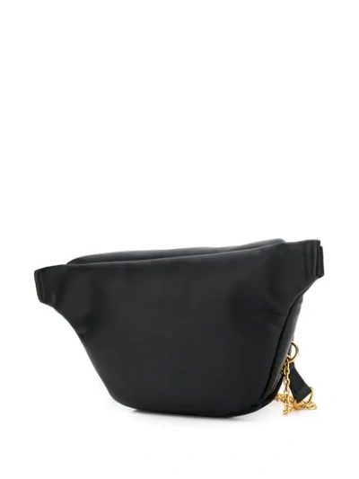 Shop Fendi Karligraphy Studded Logo Belt Bag In Black