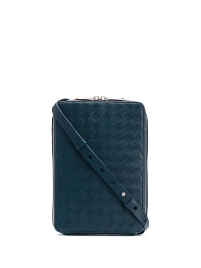 Shop Bottega Veneta Intrecciato Nappa Small Messenger In Blue