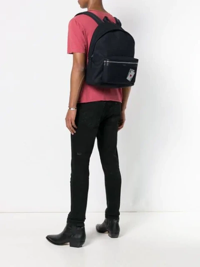 Shop Saint Laurent Sl Playing Cards City Backpack In 1092 Black
