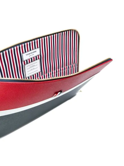 Shop Thom Browne Color-blocked Leather Document Holder In Red, White And Blue