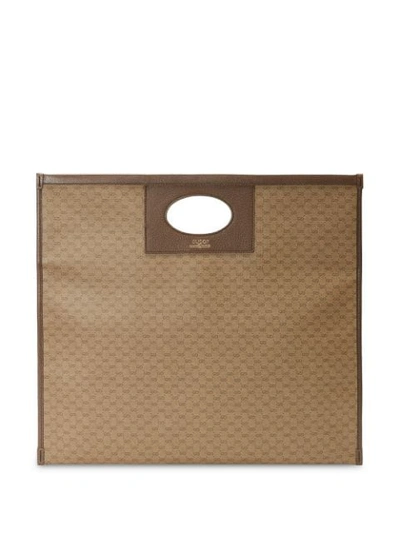 Shop Gucci Shopper In Mini Gg Supreme Fabric In Neutrals